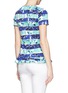 Back View - Click To Enlarge - KENZO - Stripe flower print stretch crepe top