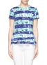 Main View - Click To Enlarge - KENZO - Stripe flower print stretch crepe top