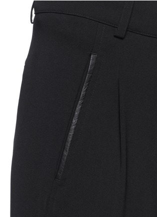 Detail View - Click To Enlarge - VINCE - Leather trim crossover tailored pants