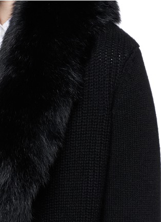 Detail View - Click To Enlarge - VINCE - Fox fur collar drape cardigan