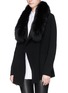 Front View - Click To Enlarge - VINCE - Fox fur collar drape cardigan