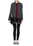 Figure View - Click To Enlarge - VINCE - Stripe panel open front cardigan