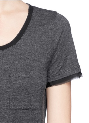 Detail View - Click To Enlarge - VINCE - Silk chiffon trim jersey T-shirt