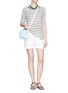Figure View - Click To Enlarge - VINCE - Variegated stripe linen long sleeve sweater