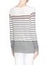Back View - Click To Enlarge - VINCE - Variegated Breton stripe T-shirt