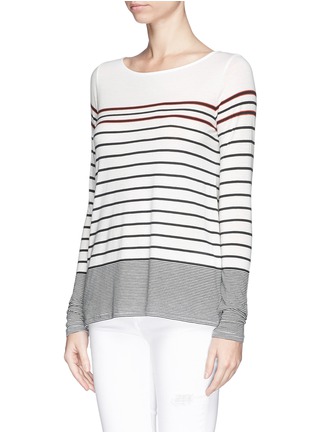 Front View - Click To Enlarge - VINCE - Variegated Breton stripe T-shirt