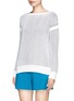Front View - Click To Enlarge - VINCE - Waffle jacquard knit sweater