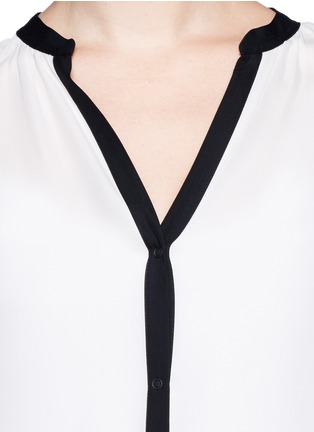Detail View - Click To Enlarge - VINCE - Contrast trim silk blouse