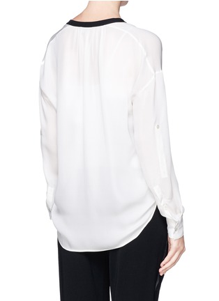 Back View - Click To Enlarge - VINCE - Contrast trim silk blouse