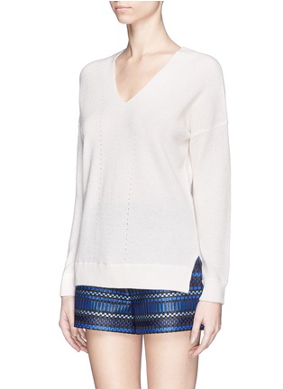Front View - Click To Enlarge - VINCE - Wide V-neck cashmere sweater
