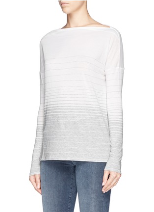 Front View - Click To Enlarge - VINCE - Stripe Pima cotton-modal T-shirt