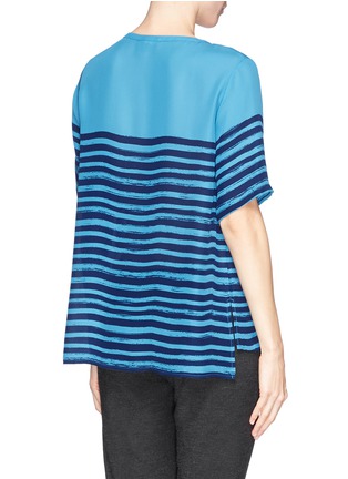 Back View - Click To Enlarge - VINCE - Marker stripe print silk chiffon T-shirt