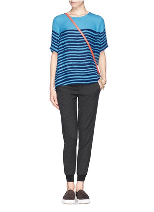 Figure View - Click To Enlarge - VINCE - Marker stripe print silk chiffon T-shirt