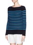 Front View - Click To Enlarge - VINCE - Breton stripe cashmere rib knit sweater