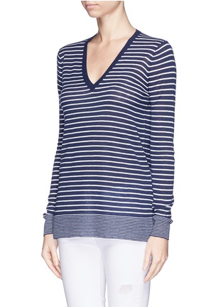 Front View - Click To Enlarge - VINCE - Mini stripe wool sweater