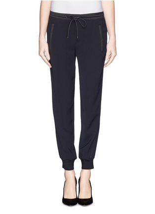 Main View - Click To Enlarge - VINCE - Contrast waistband crepe sweatpants