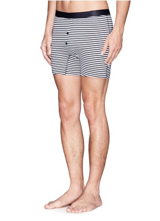 Figure View - Click To Enlarge - SUNSPEL - Two-button stripe boxers
