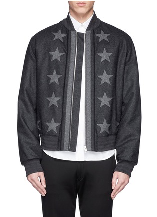 Main View - Click To Enlarge - GIVENCHY - Star appliqué wool bomber jacket