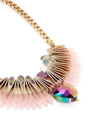 Detail View - Click To Enlarge - SCHO - Electroplate crystal fan necklace