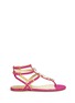 Main View - Click To Enlarge - MICHAEL KORS - 'Jayden' suede ankle strap leather sandals