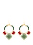 Main View - Click To Enlarge - SCHO - Jade rhombus crystal hoop earrings