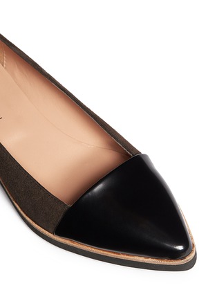 Detail View - Click To Enlarge - FABIO RUSCONI - Leather toe cap suede flats