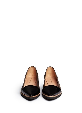 Figure View - Click To Enlarge - FABIO RUSCONI - Leather toe cap suede flats