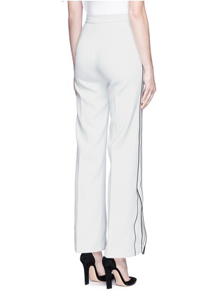 Back View - Click To Enlarge - COMME MOI - Contrast stripe split cuff crepe pants