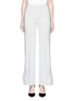 Main View - Click To Enlarge - COMME MOI - Contrast stripe split cuff crepe pants