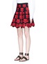 Front View - Click To Enlarge - ALAÏA - 'Bouquet d'Orchidee' floral intarsia flared skirt