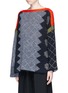 Front View - Click To Enlarge - ACNE STUDIOS - 'Rikke' diamond intarsia linen-mohair sweater