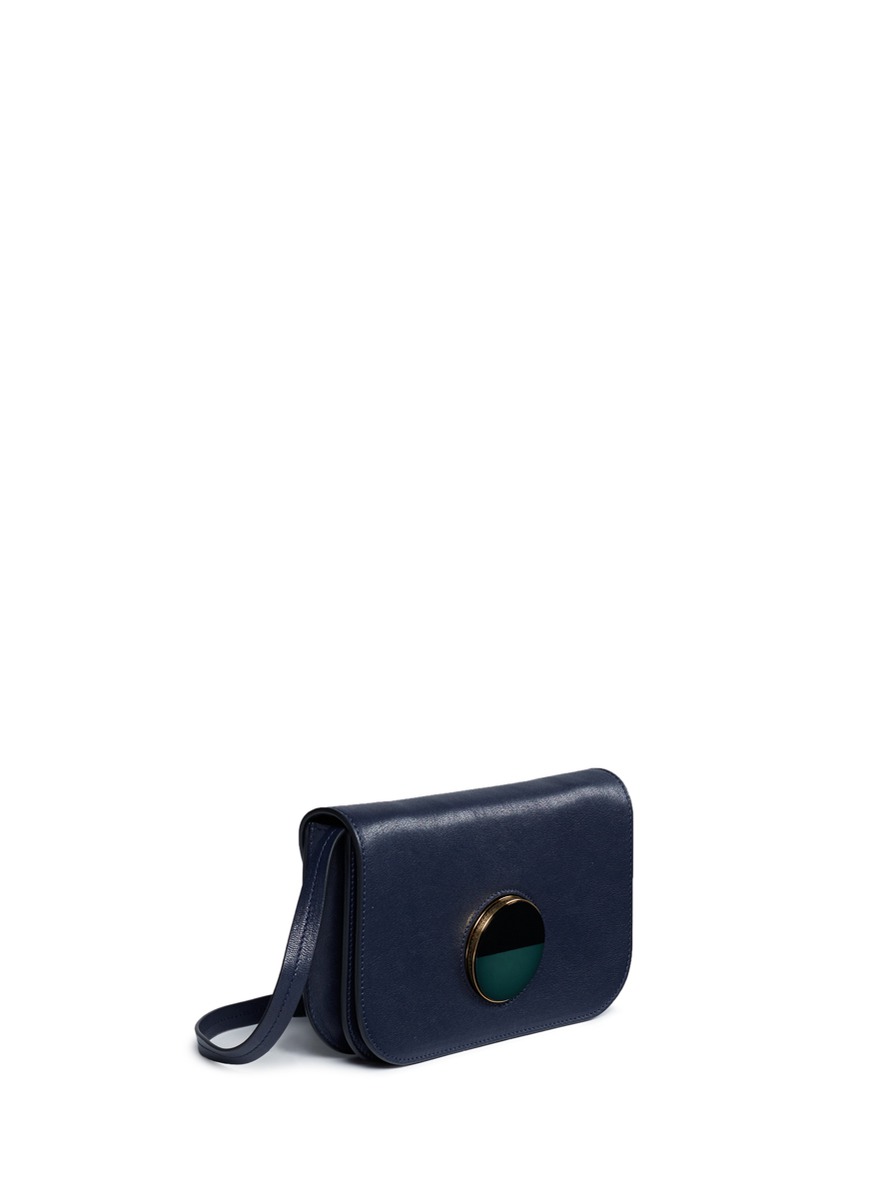 MARNI 'Pois' small resin slide lock leather crossbody bag
