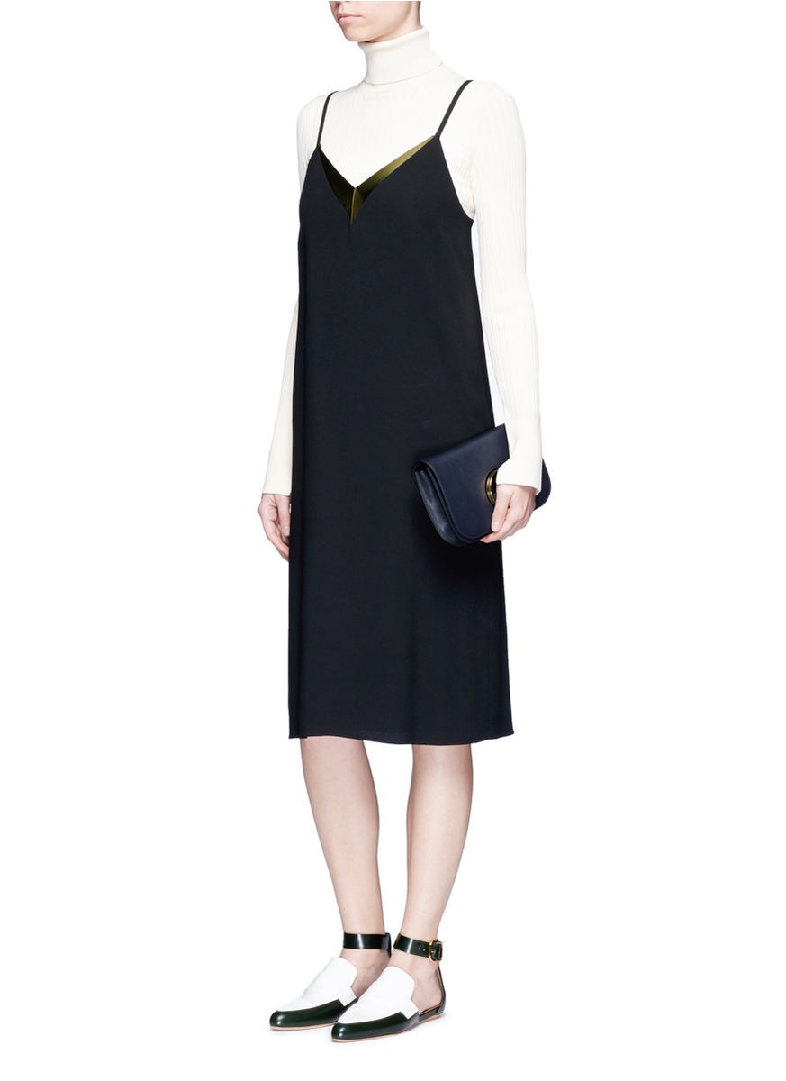 MARNI 'Pois' small resin slide lock leather crossbody bag