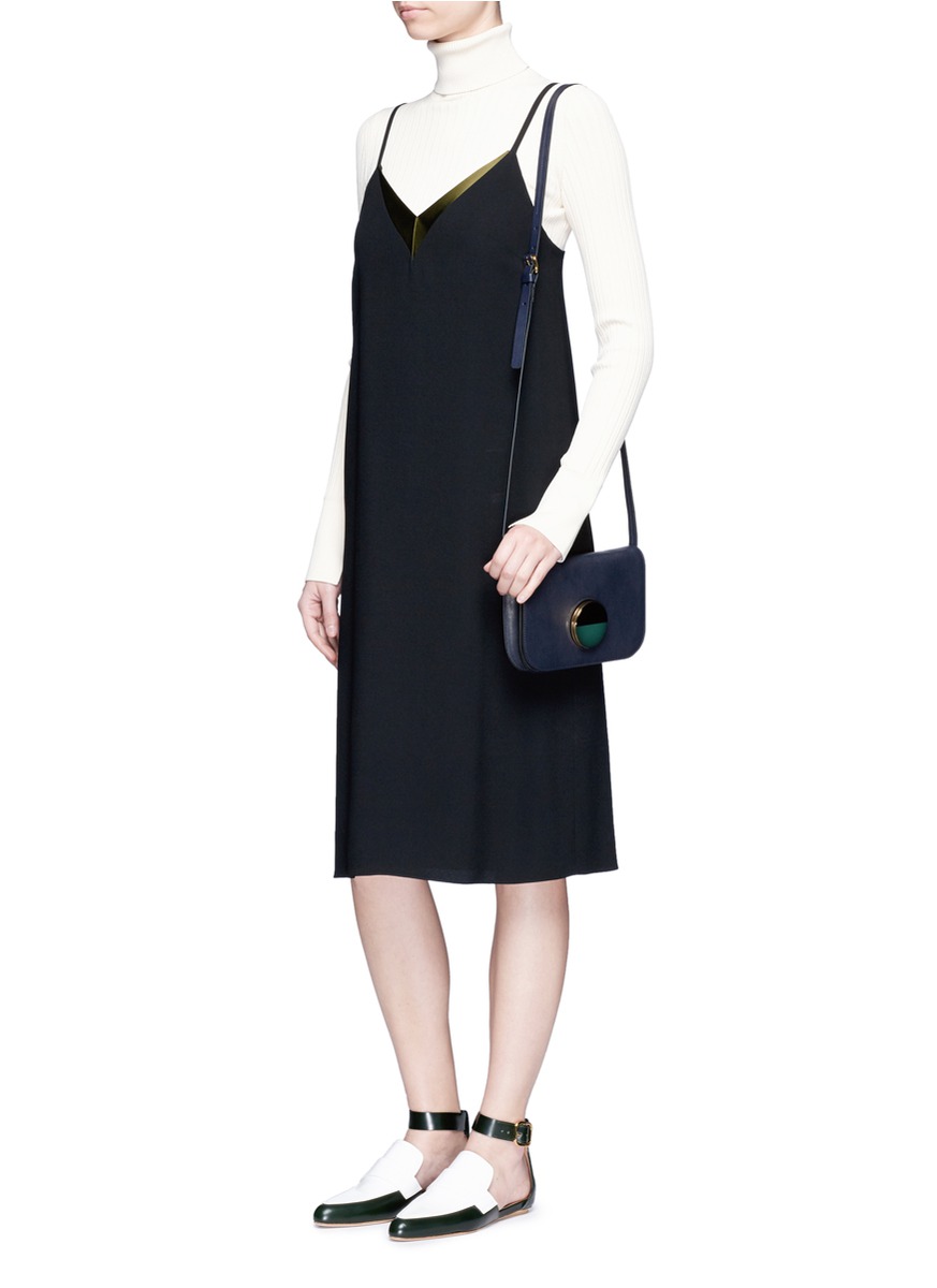 MARNI 'Pois' small resin slide lock leather crossbody bag