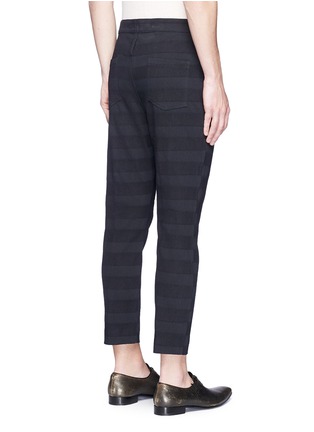 Back View - Click To Enlarge - HAIDER ACKERMANN - Textured stripe denim pants
