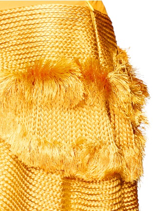 Detail View - Click To Enlarge - 73037 - Braided yarn fringed asymmetric skirt