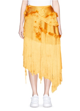 Main View - Click To Enlarge - 73037 - Braided yarn fringed asymmetric skirt