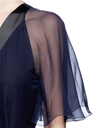 Detail View - Click To Enlarge - LANVIN - Satin trim silk chiffon wrap gown