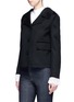 Front View - Click To Enlarge - VALENTINO GARAVANI - Pleated back overlay virgin wool-cashmere jacket