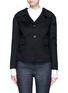 Main View - Click To Enlarge - VALENTINO GARAVANI - Pleated back overlay virgin wool-cashmere jacket