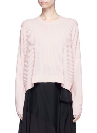 Main View - Click To Enlarge - ACNE STUDIOS - 'Issy' high-low hem rib knit sweater