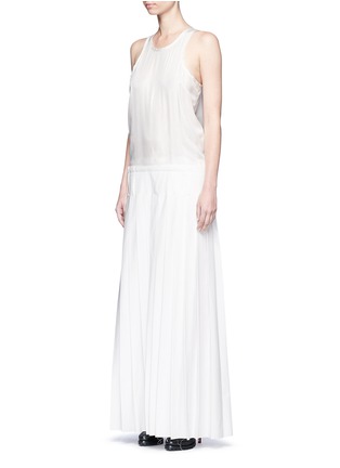 Front View - Click To Enlarge - HAIDER ACKERMANN - Oversized pleated silk satin sleeveless dress