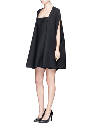 Figure View - Click To Enlarge - VALENTINO GARAVANI - Crepe Couture cape dress