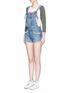 Front View - Click To Enlarge - FORTE COUTURE - 'Kalifornia' embellished ripped denim overalls