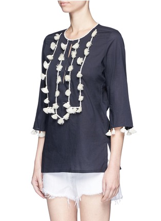 Front View - Click To Enlarge - FIGUE - 'Zita' tassel pompom cotton tunic top
