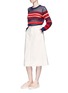 Figure View - Click To Enlarge - MUVEIL - Floral embellished denim A-line skirt