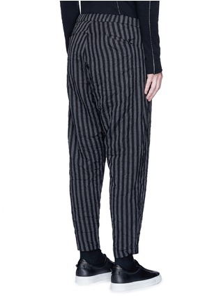 Back View - Click To Enlarge - ATTACHMENT - Stripe wool-linen drop crotch pants
