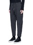 Front View - Click To Enlarge - ATTACHMENT - Stripe wool-linen drop crotch pants
