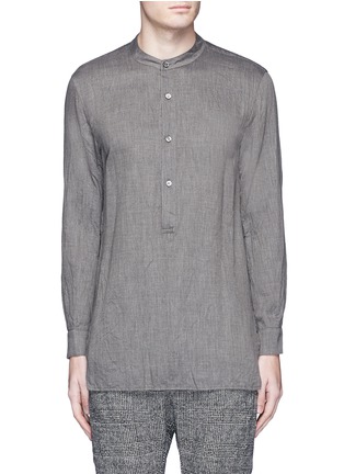 Main View - Click To Enlarge - ATTACHMENT - Mandarin collar cotton-wool shirt