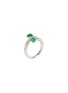 Figure View - Click To Enlarge - SAMUEL KUNG - Jadeite Diamond 18K White Gold Moi Et Toi Ring